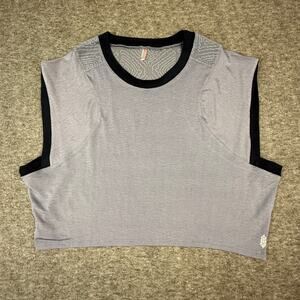 Free People My Time Tee Large Blue Flowy Oversize Muscle Tank New w/out tags